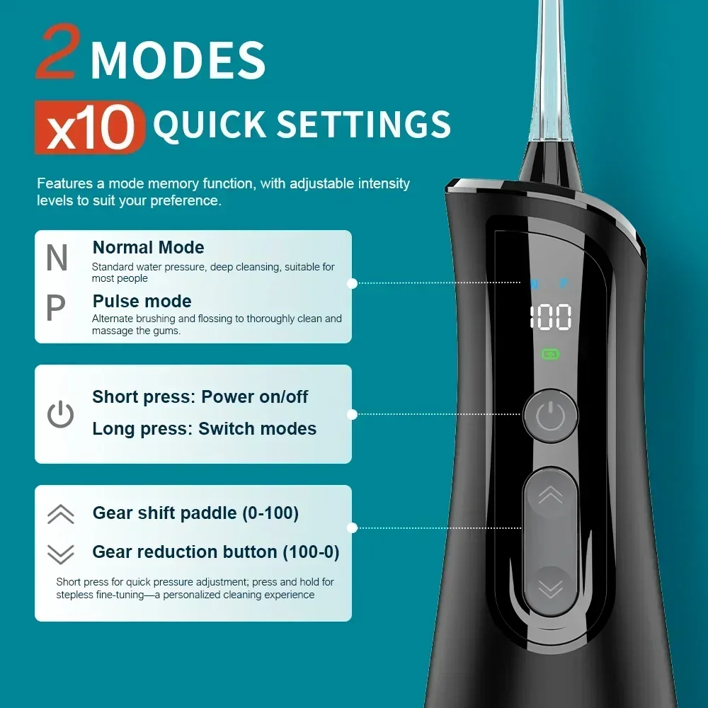 เครื่องทำความสะอาดฟันแบบไร้สาย - Oral Irrigator Flosser บทวิจารณ์และราคา